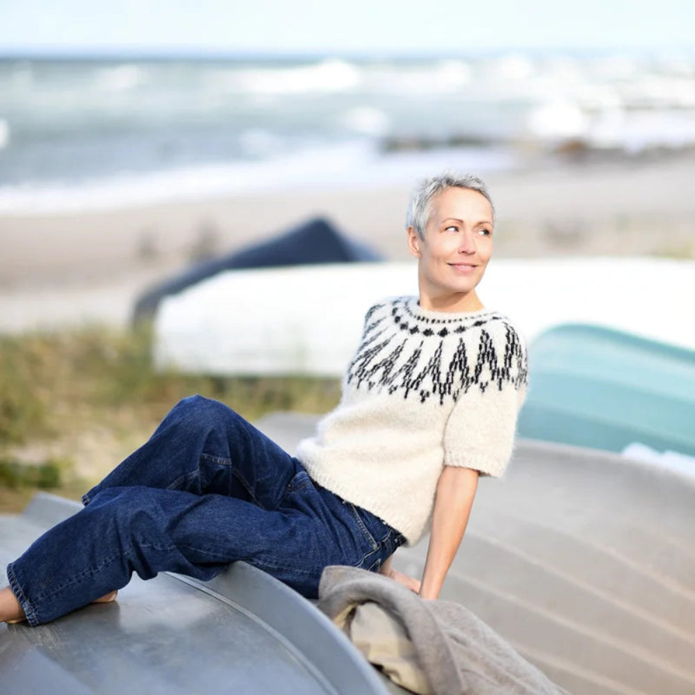 ALUNA SWEATER kortærmet Anne Ventzel - Garnkit (uden opskrift)