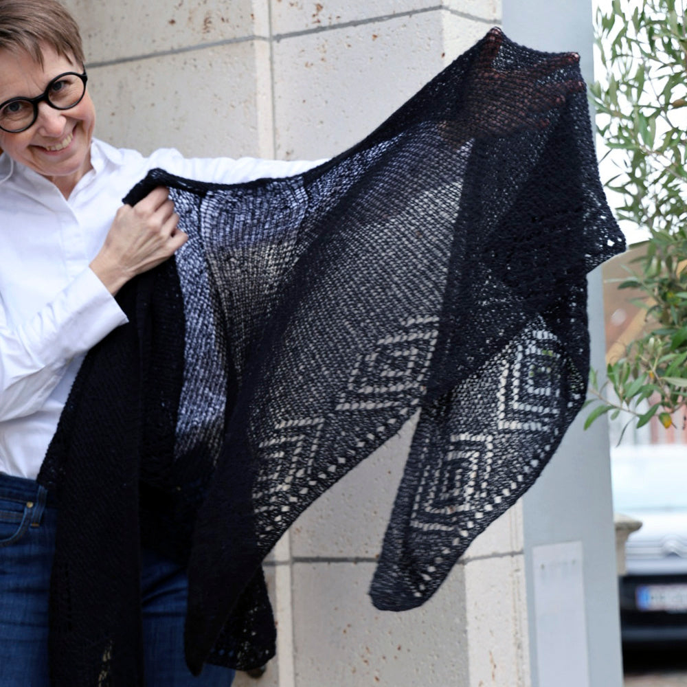 Færøsk sjal Ann Højgaard Slot - Strikkekit Cashmere