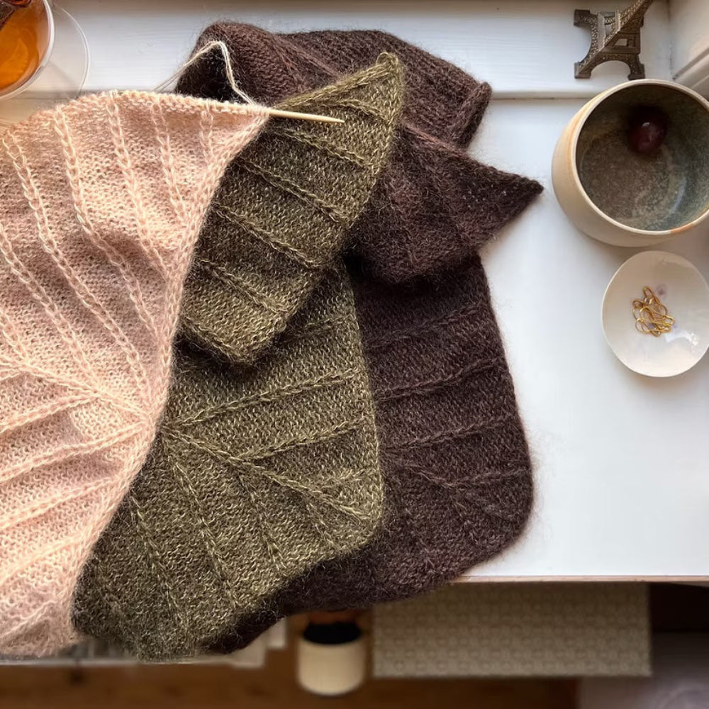 Linea Scarf Triangular Refined Knitwear - Garnkit (uden opskrift) Cashmere