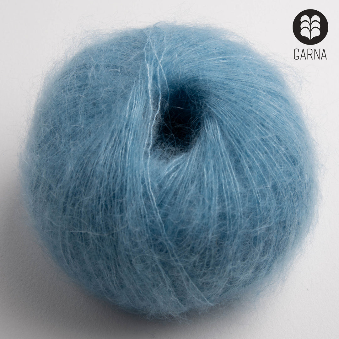 GARNA Cava Silk Mohair garn : 725 Lyseblå