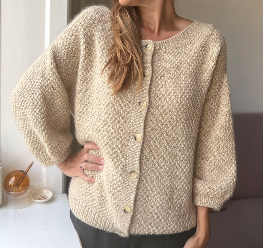 Fungus Cardigan O-Neck Refined Knitwear - Garnkit (uden opskrift)