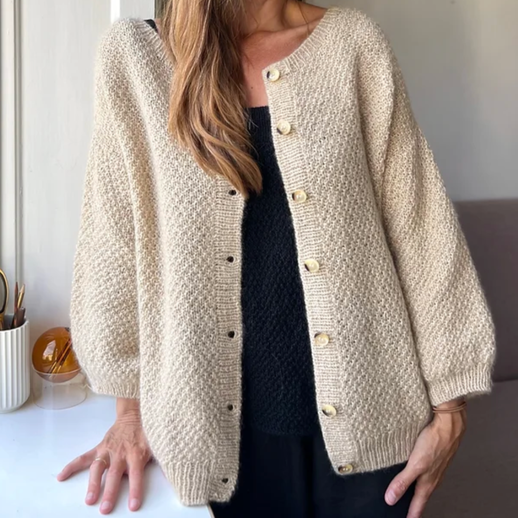 Fungus Cardigan O-Neck Refined Knitwear - Garnkit (uden opskrift)