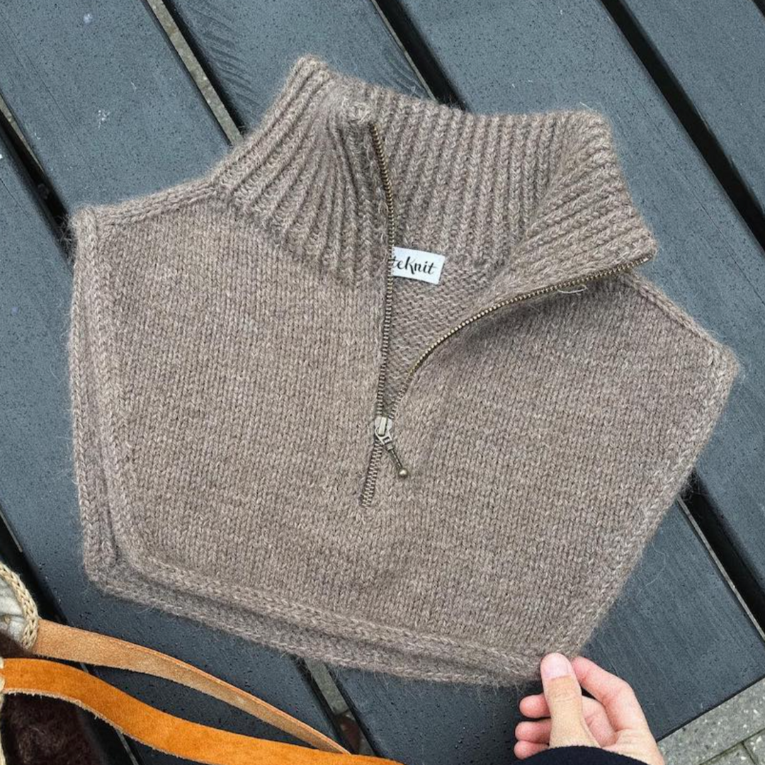 Zipper Neck PetiteKnit - Strikkekit Cashmere