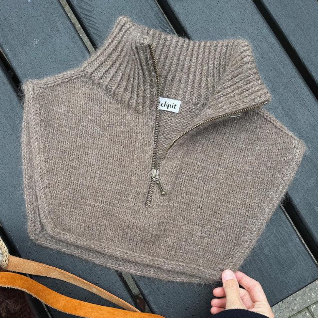 Zipper Neck PetiteKnit - Strikkekit Silkmohair