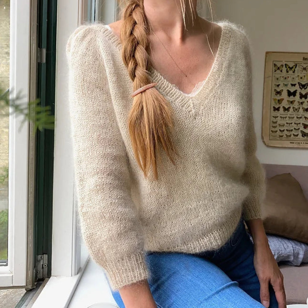 Casia Sweater V-neck Refined Knitwear - Garnkit (uden opskrift)