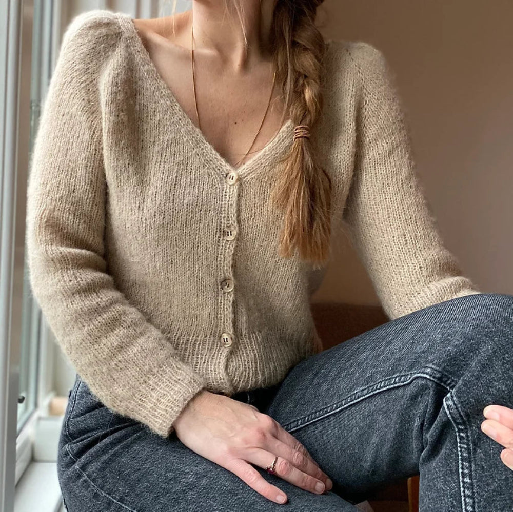 Casia Cropped Cardigan Refined Knitwear - Garnkit (uden opskrift) mohair
