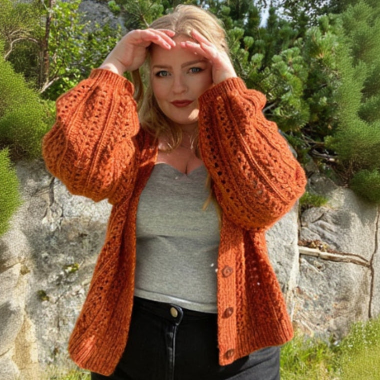 Vildcardigan STRIKRIK - Garnkit (uden opskrift) Cashmere Luksus